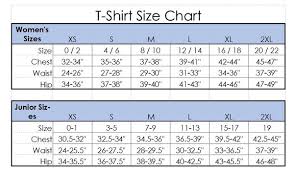 T Shirt Size Charts Shop All Apparel One Plane Jane
