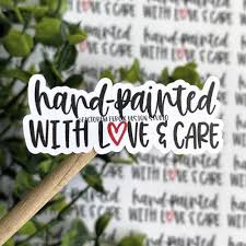 Hand-painted With Love and Care Sticker©, Handmade, Painted Label, Painting  Sticker, Etsy Sticker, Small Shop, Small Business, Packaging - Etsy