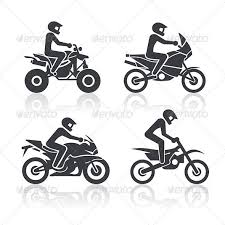 Motocycle Icons Set Part 2 Bike Silhouette Icon Set Motorbike Illustration