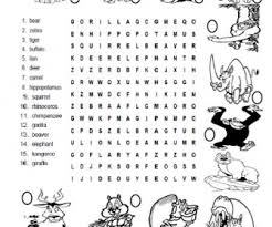 Print theses swimming worksheets to help students learn terms related to this healthy and competitive pool sport. Wild Animals Wordsearch Puzzle