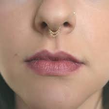 Remii 18k Gold Double Septum Chain Septum Jewelry Septum Piercing Septum Nose Rings