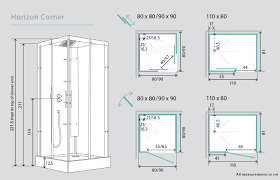 Taking into account a shower curb/glass door combo, this would at the most give 26 inches width in the shower. Shower Door Sizes Standard Bathroom Dimensions Shower Cubicles Shower Doors