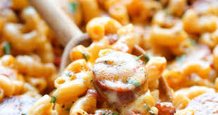 This recipe is really close to the kraft box chicken noodle dinner. One Pot Andouille Sausage Skillet Pasta Damn Delicious