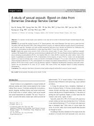 Maybe you would like to learn more about one of these? Pdf A Study Of Sexual Assault Based On Data From Boramae One Stop Service Center