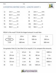 3 Worksheet Free Math Worksheets Fourth Grade 4 Measurement Metric Units Length Km M Cm Mm De Measurement Worksheets Converting Metric Units Metric Conversions