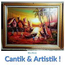 Jika ya, maka pembaca sedang berada di blog travel yang benar! Jual Lukisan Pemandangan Kampung Nelayan 220917 Ukuran 90x70 Cm Di Lapak Toko Bingkai Handayani Bukalapak