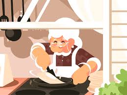 Grandma In Kitchen Cooking Dinner Cooking Dinner Grandma Cooking Cooking Clipart