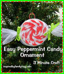 These homemade christmas ornaments add a special touch to your tree. Easy Christmas Ornament Craft Peppermint Candy Inspired By Family