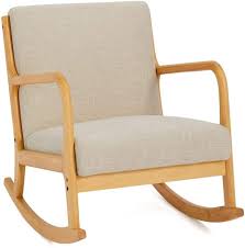 Shop for gliders & rocking chairs in nursery & decor. Yoleny Rocking Chair Mid Century Accent Chair Glider Rocker With Ottoman Seat Wood Base High Back Linen Armchair Beige Nursery Furniture Home Kitchen Femsa Com