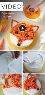 Learn How To Make This Foxy Cake Decorated With Buttercream Piped Dots Stars Buttercream Cake Decorated Do Fox Cake Cake Decorating For Kids Cake