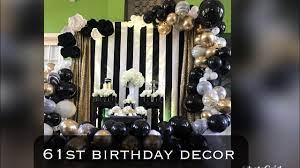Is it a birthday or a halloween party?thanksgiving or christmas? 61st Birthday Party Decor Black White And Gold Balloon Garland And Decor Diy Youtube