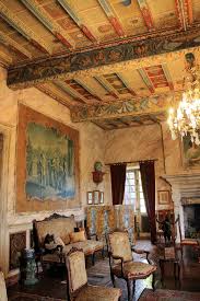Chateau De Mauriac Chateaux Interiors Chateau Style Painted Ceiling Beams