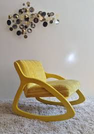 Rare Vintage Mid Century Modern Yellow Richardson Nemschoff Rocking Lounge Chair Lawrence Peabody Mid Century Lounge Chairs Mid Century Modern Seating Chair