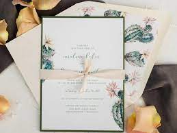 Wedding Invitations Cactus Succulent Invitation Set Desert Purple Wedding Invitations Blush Invitations Desert Wedding
