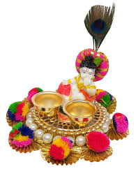 Cute Little Krishna With Beautiful Decorative Bhog Platte Janmashtami Gifts Laddu Gopal Decorative Idol Gifts Only link to reputable image hosts. cute little krishna with beautiful