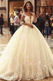 Cheap white satin wedding gowns long sleeves with lace. For A Fabulous Fairy Tale Cinderella Look A Ball Gown Wedding Dress Is The On Long Sleeve Ball Gown Wedding Dress Ball Gowns Wedding Ball Gown Wedding Dress