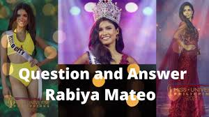 The final q&a portion saw a twist this year, with the top 5 answering two questions: Rabiya Mateo Miss Universe Philippines Question Answer Youtube