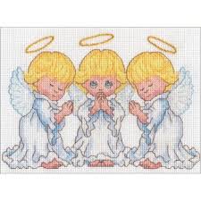 The original pattern uses a rainbow of colors, but you can customize it to fit the decor in the baby's room. Cross Stitch Chart Pattern Baby Angels Kissing Hlpsocialsquare Com