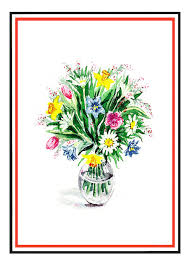 Steve begins with a pencil sketch which provides both detail and broad color and value forms. Watercolor Flowers Bouquet In The Glass Vase Painting By Irina Sztukowski