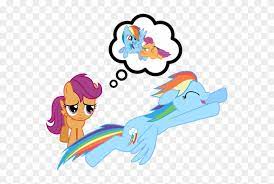 Happy Rainbow Dash And Sad Scootaloo By Rainbowsstar - Rainbow Dash And  Scootaloo Baby - Free Transparent PNG Clipart Images Download