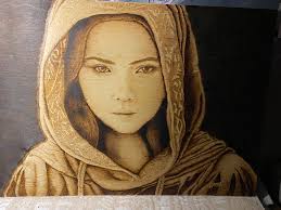 Open and closed segments also some pyrography to finish of this little vase