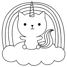 Baby unicorn coloring pages are a fun way for kids of all ages to develop creativity, focus, motor skills and color recognition. Baby Unicorn Cat On The Cloud Coloring Pages Cat Coloring Pages Coloring Pages For Kids And Adults