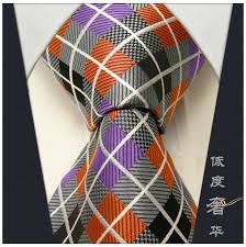 Checked Multi Color Grey Gray Orange Purple Men S Ties Neckties 100 Silk Tie Men Wedding Men Ties For Men Casual Dres Ties Mens Mens Casual Dress Mens Fashion