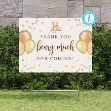 Digital Download Teddy Bear Thank You For Coming Sign Bear Etsy In 2021 Teddy Bear Baby Shower Decorations Teddy Bear Baby Shower Invitations Bear Baby Shower Theme