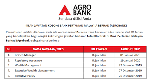 Jawatan kosong gsc golden screen cinemas 2018. Jawatan Kosong Di Bank Pertanian Malaysia Berhad Agrobank Jawatan Kosong Kerajaan Swasta Terkini Malaysia 2021 2022
