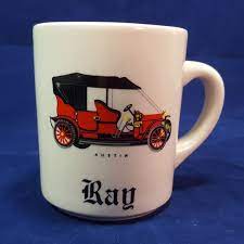 Early Austin Motors Car Mug Personalized Name Mug Ray Red Etsy Austin Motors Mugs Antique Cars