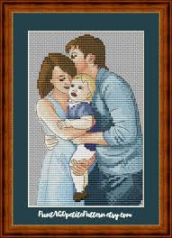 Counted cross stitch, cross stitch, easy, easy cross stitch, lion, needlecraft, pdf pattern. Custom Family Portrait Cross Stitch Pdf Patter Parent Love Mother And Child Art Personalized Pattern Modern Embroidery Easy Follow Kanavice Nakis Alfabe
