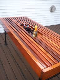 Pin On Diy Cedar Outdoor Table With Built In Wine Beer Cooler And Pipe Legs