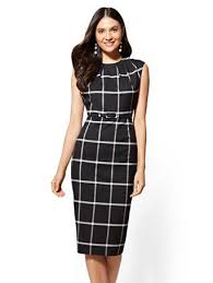 Black Belted Sheath Dress 7th Avenue Career Outfits Business Fashion Sheath Dress