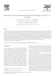 All votes add books to this list. Formation Of Novel Microstructures In Conventionally Cast Al Fe V Si Alloys