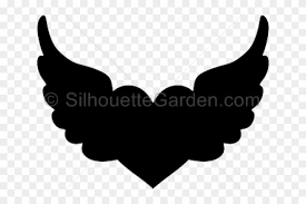 Angel wings svg files for silhouette clipart decal dxf pdf png. Heart With Wings Silhouette Hd Png Download 640x480 53695 Pngfind