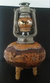 Lamp And Stool Gourd Set Sukabak Sanat Ahsap Yakma Seramik