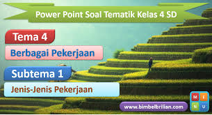 Ingin tahu apa saja sih pekerjaan animator? Power Point Ppt Soal Tema 4 Kelas 4 Sd Subtema 1 Jenis Jenis Pekerjaan Bimbel Brilian