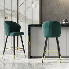An ergonomic office chair provides lower back support, promotes good posture and helps alleviate back pain. Green Blue Gray Counter Height Bar Stool Tufted Upholstered Velvet Counter Stool Footrest Bar Stools Counter Height Bar Stools Counter Stools