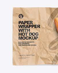 Download Papper Wrapper With Hot Dog Mockup In Packaging Mockups On Yellow Images Object Mockups