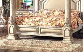 Mcferran B9097 Monaco Blanc Luxury Queen Size Canopy Bedroom Set 5 Pcs Classic