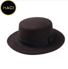 Haci Fedora Wool Sun Hat With Black Ribbon Band Black Ribbon Womens 70s Fashion Fedora