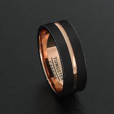 Robot Check Mens Wedding Bands Tungsten Rings For Men Black Tungsten Rings