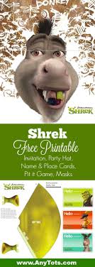 Free Printable Shrek Birthday Party Invitation Shrek Party Hat Shrek Name Tags Place Cards Shrek Music Party Invitations Party Invitations Printable Shrek