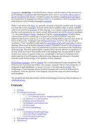 Explain the classification of morphemes. N Linguistics Morphology Is The Identification Analysis And