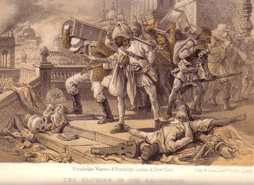 India's first war of independance 1857: BRITISH LOOTING 1858 AT KAISER BAGH