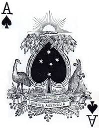 Australian Coat Of Arms Black And White Australian Ace Of Spades Designed To Mimic A National Coat Of Arms C 1910 Cool Playing Cards Card Art Playing Cards Design