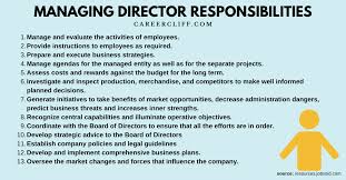 Role and responsibilities of a finance manager have undergone a remarkable transformation during the past four decades. Managing Director Responsibilities For Leaders Career Cliff