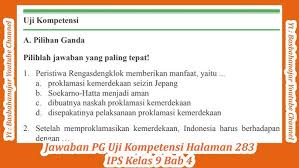 Maybe you would like to learn more about one of these? Jawaban Pg Uji Kompetensi Halaman 283 Ips Kelas 9 Bab 4 Youtube
