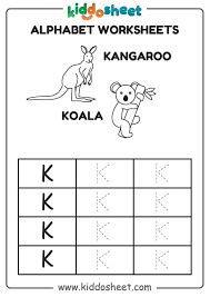 Capital & small letter tracing worksheet. Alphabet Letter Tracing Worksheet Kangaroo Koala Free Printable Files Kiddosheet Com Free Printable Worksheet