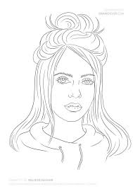 What color it will decide only for you. Billie Eilish Hair Billieeilish Billieeilishfanart Billieeilishwallpaper Fanart Coloringpages Easy Drawings Billie Eilish Drawing Tutorial